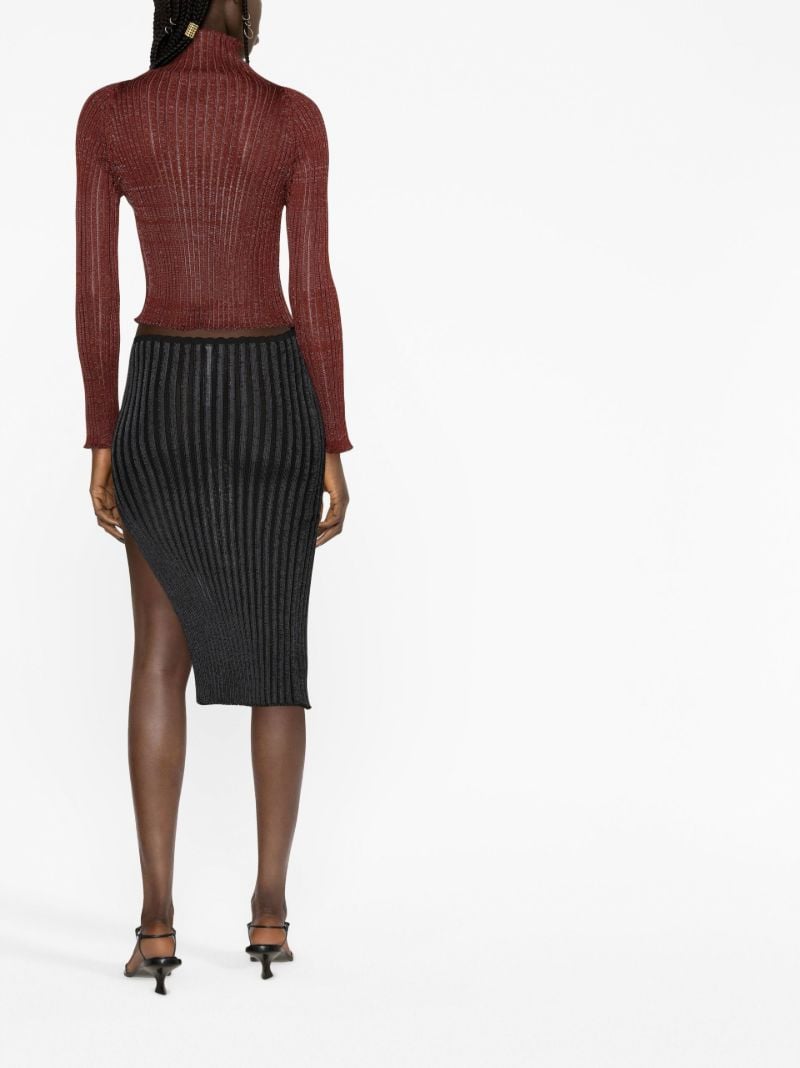 Black Ara Asymmetric Midi Skirt