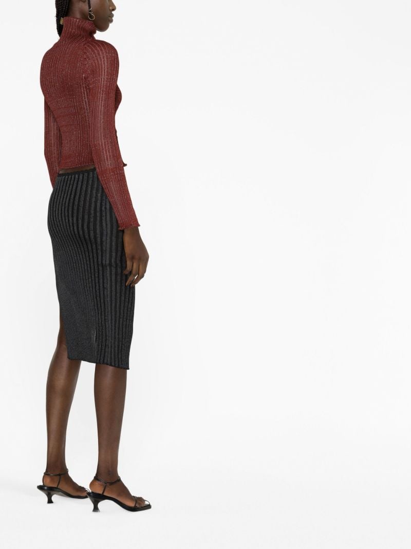 Black Ara Asymmetric Midi Skirt