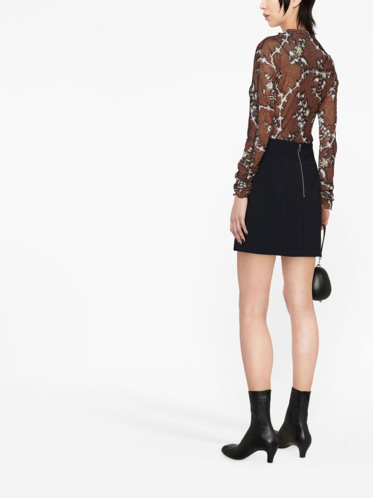 Brown October Floral Print Top
