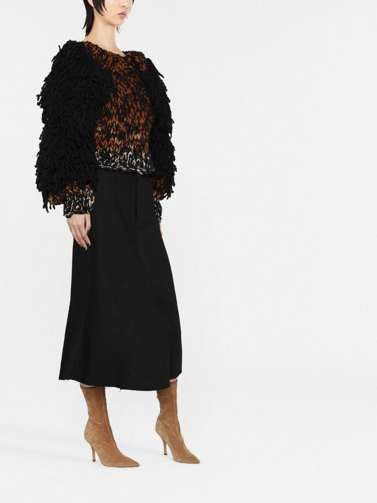Black Yeti Fringed Sweater
