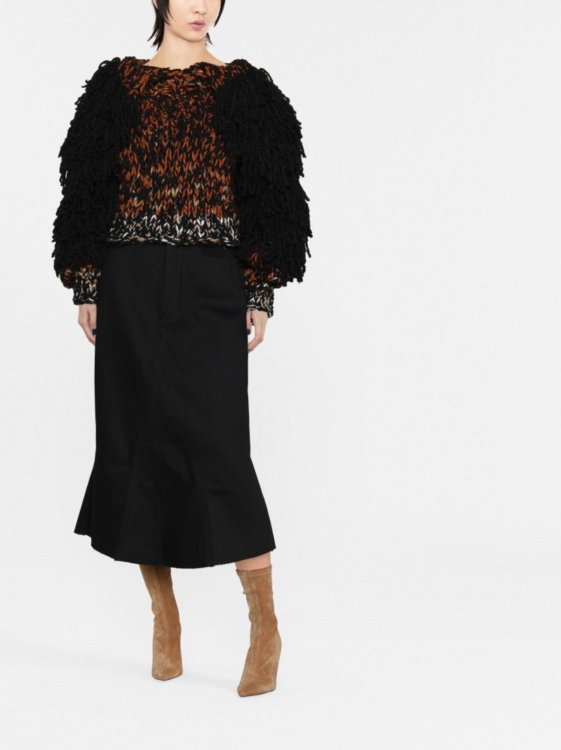 Black Yeti Fringed Sweater