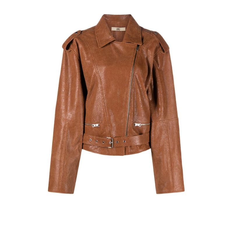 Brown Juku Grained Leather Jacket