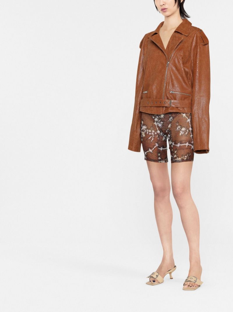 Brown Juku Grained Leather Jacket