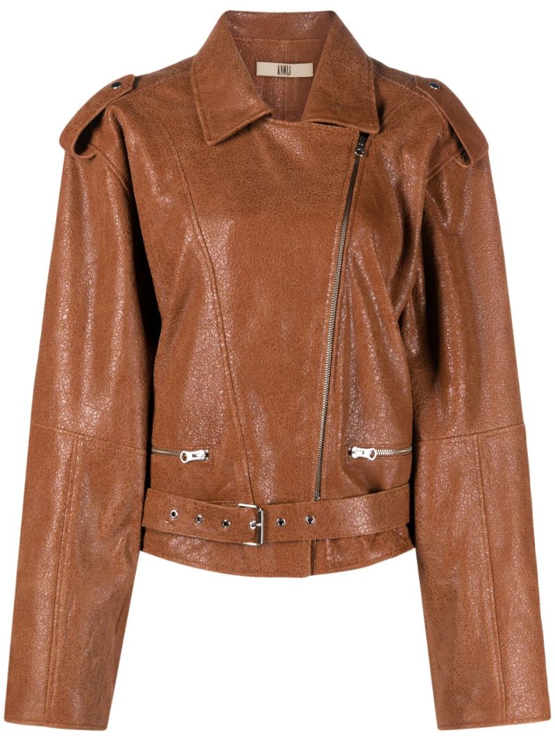 Brown Juku Grained Leather Jacket