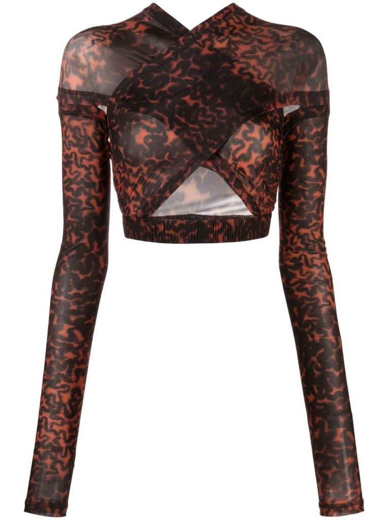 Orange Halcyon Printed Crop Top
