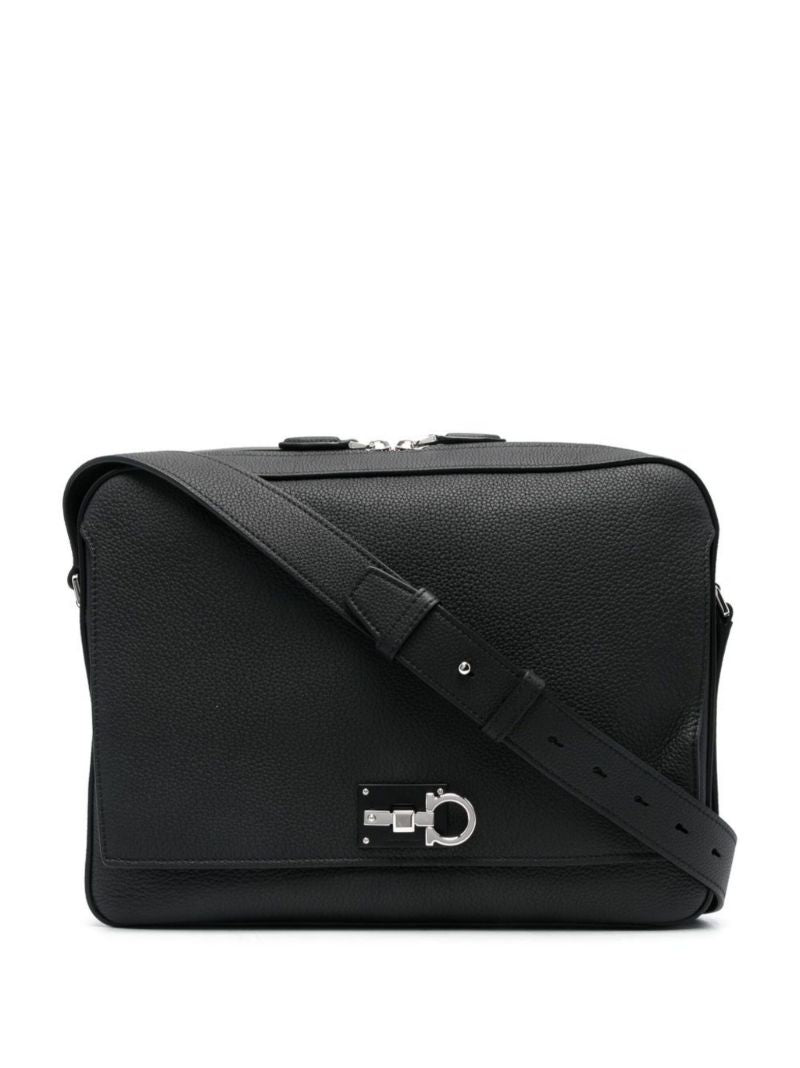 Black Studio Leather Cross Body Bag
