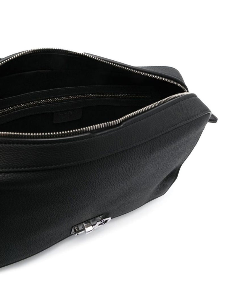 Black Studio Leather Cross Body Bag