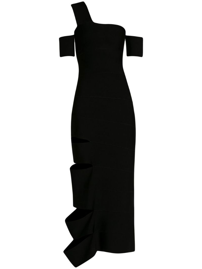 Black Cut-out One-shoulder Dress
