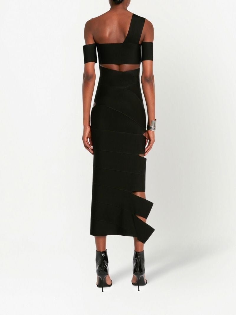 Black Cut-out One-shoulder Dress