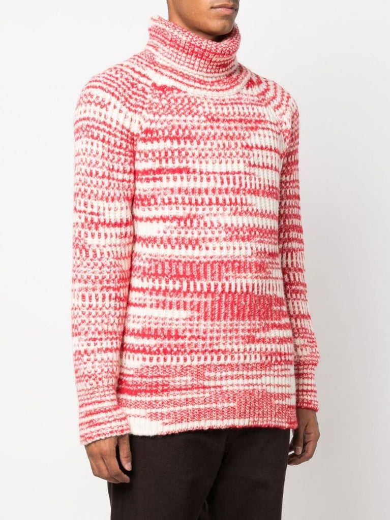 Red Striped Roll Neck Jumper