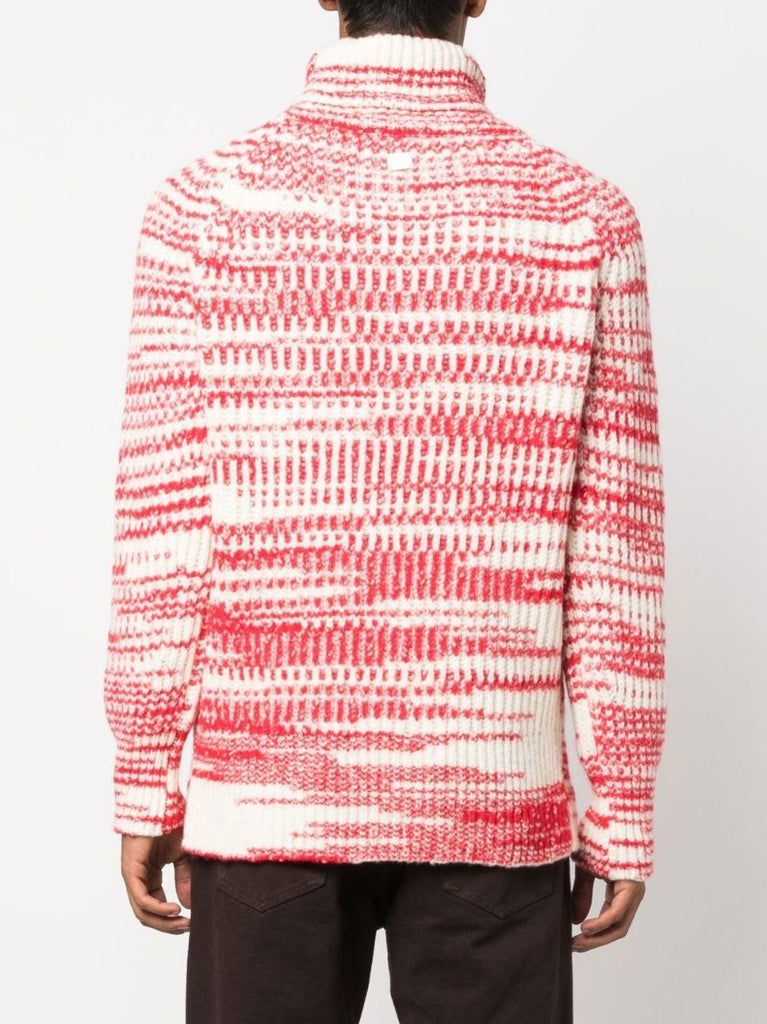 Red Striped Roll Neck Jumper