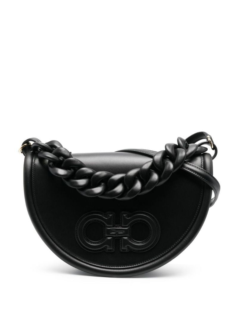 Black Aura Leather Cross Body Bag