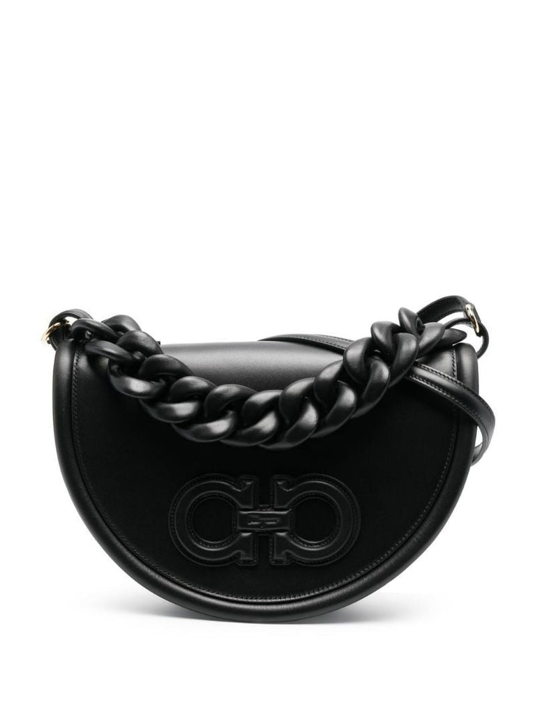 Black Aura Leather Cross Body Bag