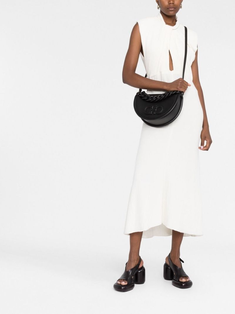Black Aura Leather Cross Body Bag