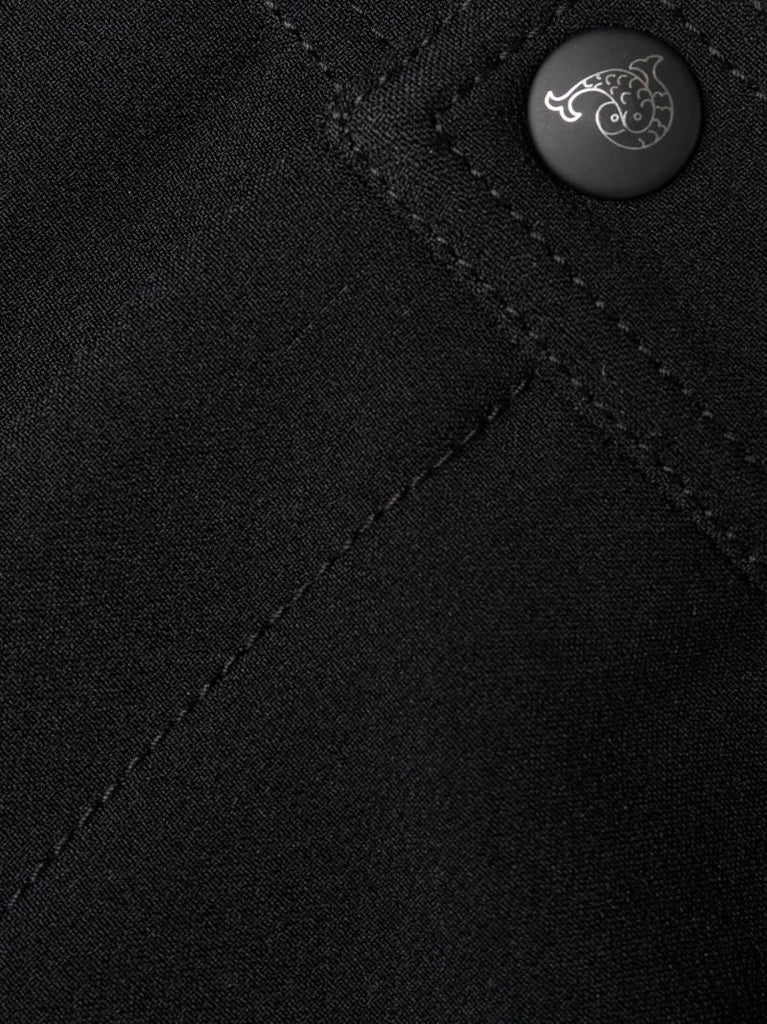 Black Marmo-print Flared Trousers