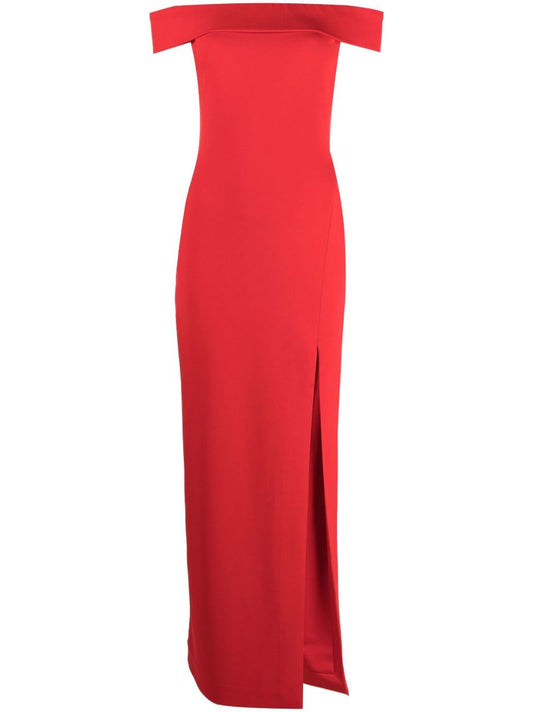 Red Martina Off-the-shoulder Maxi Dress