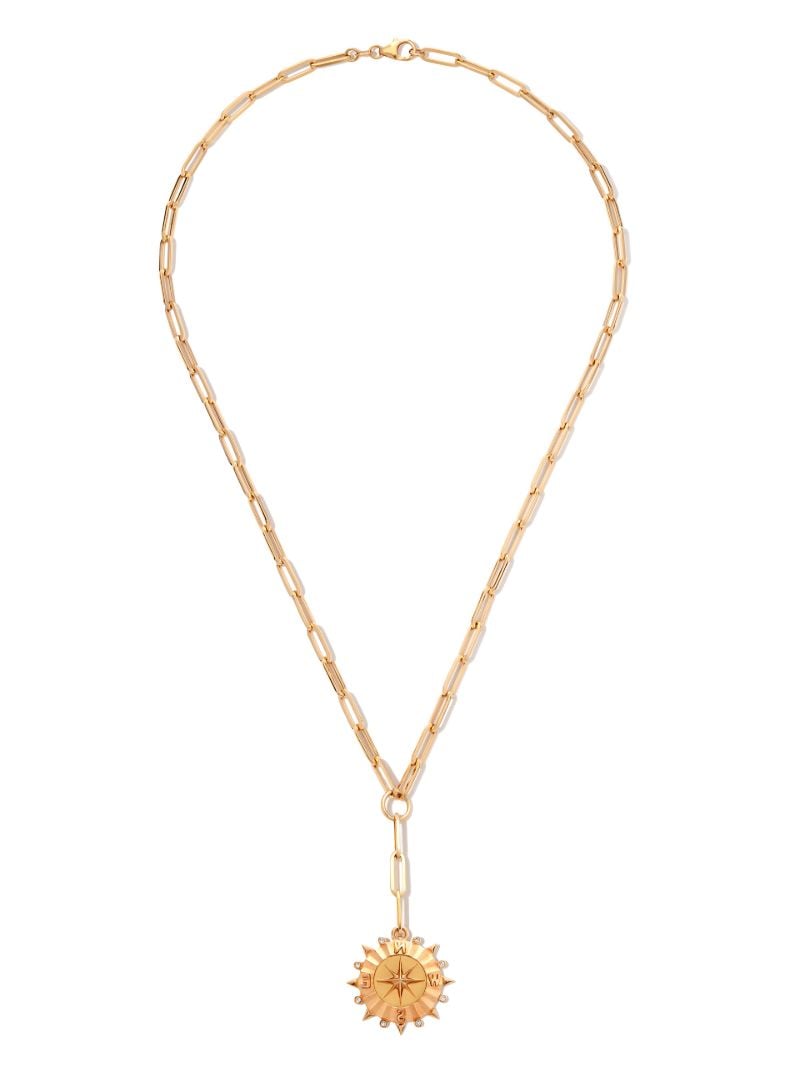 18k Yellow Gold Internal Compass Classic Extension Chain Diamond Necklace