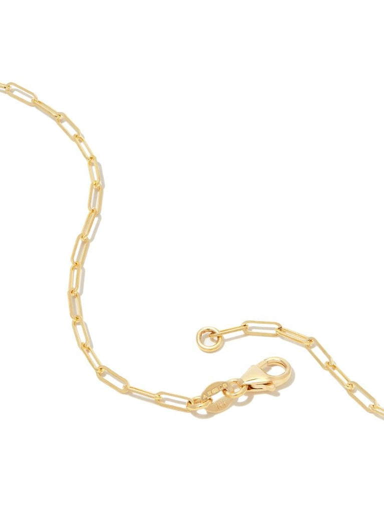 18k Yellow and White Gold Spade Pendant Necklace