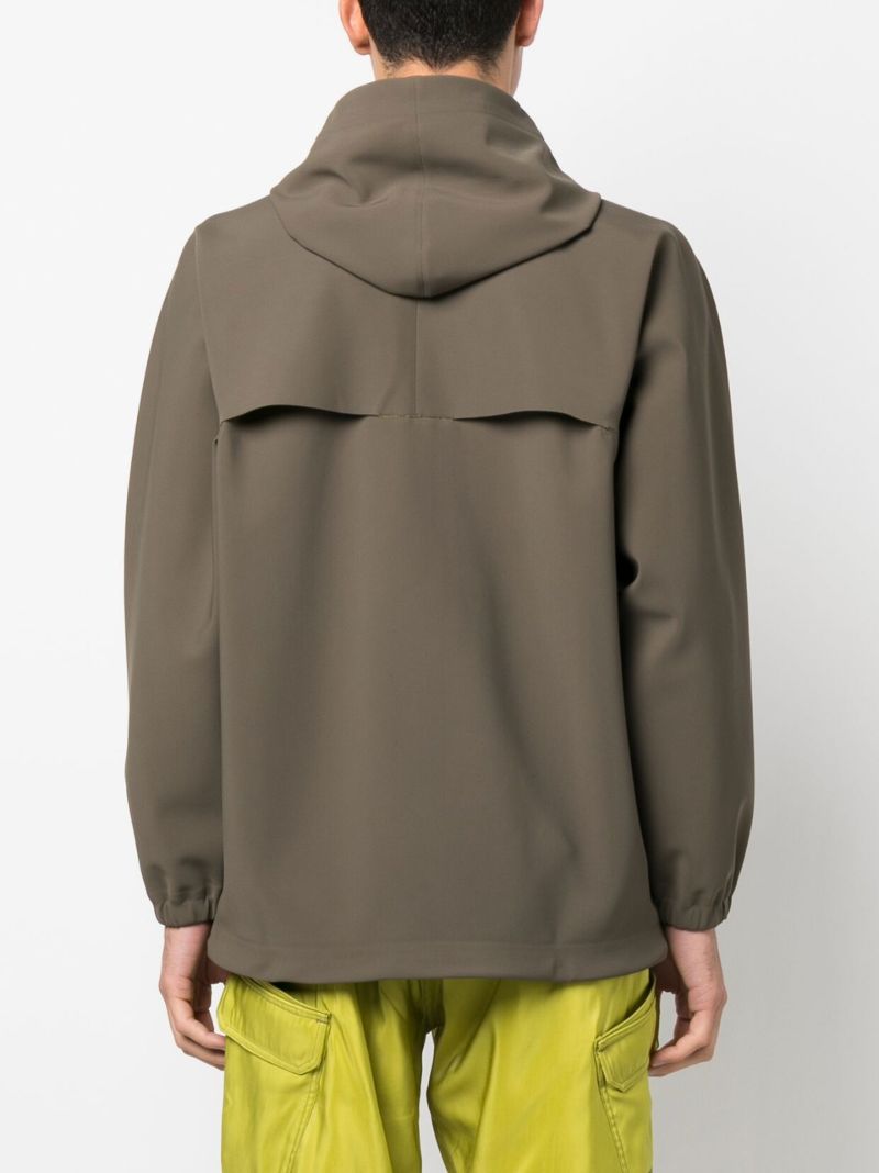 Green Bonded Hooded Windbreaker
