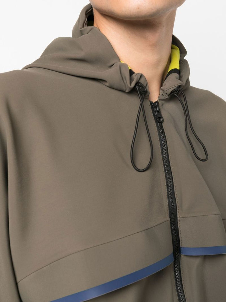 Green Bonded Hooded Windbreaker