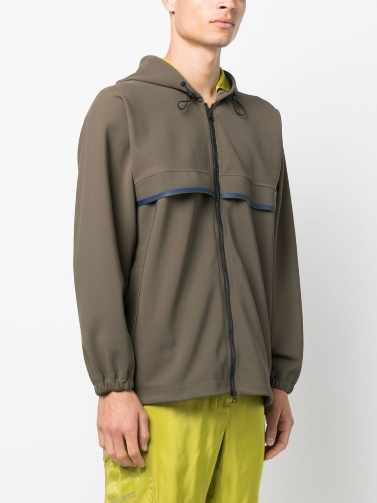 Green Bonded Hooded Windbreaker