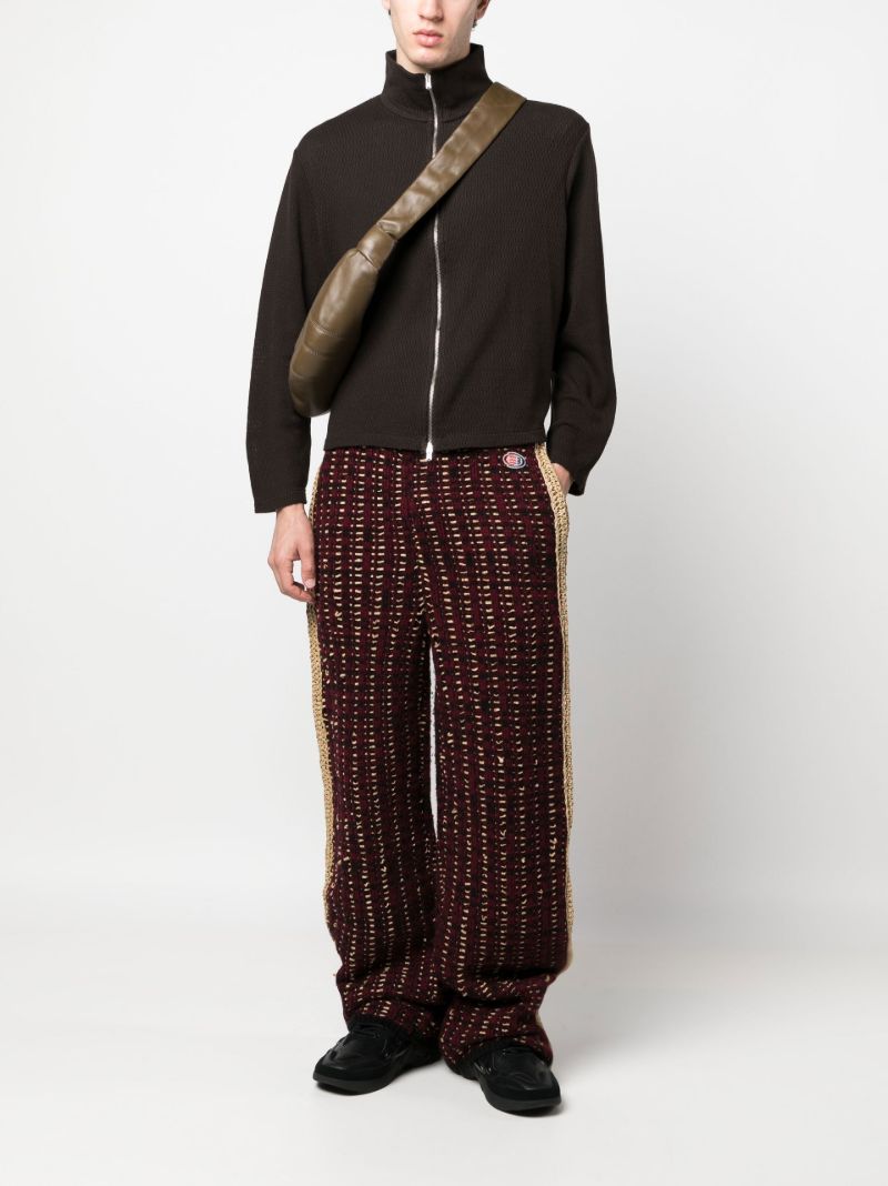 Brown Logo Patch Side Stripe Trousers