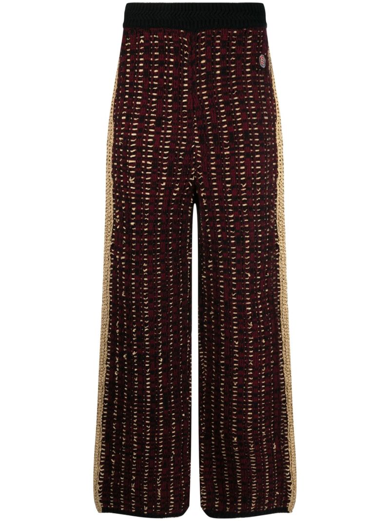 Brown Logo Patch Side Stripe Trousers