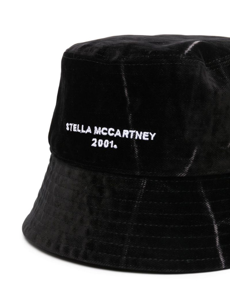 Black Embroidered Logo Bucket Hat