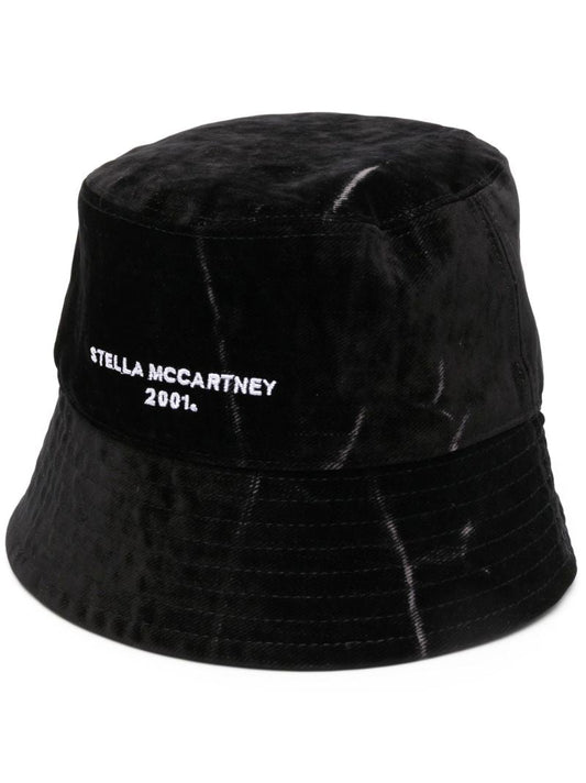 Black Embroidered Logo Bucket Hat