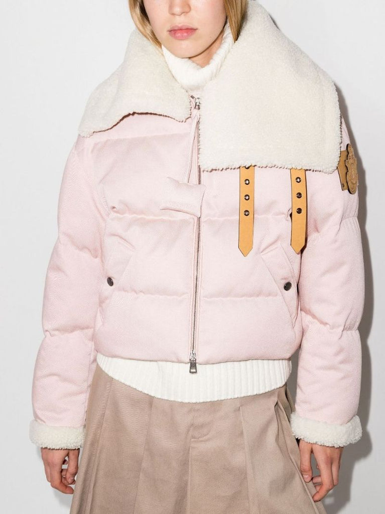 1 Moncler Jw Anderson Pink Penygarder Denim Puffer Jacket