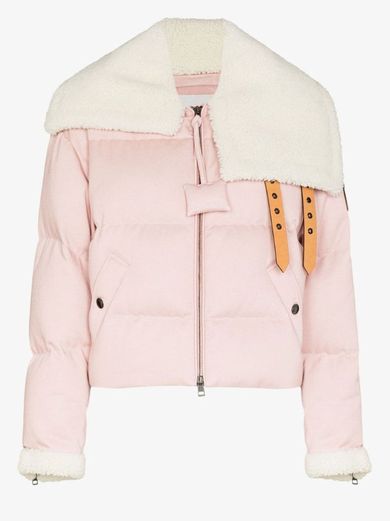 1 Moncler Jw Anderson Pink Penygarder Denim Puffer Jacket