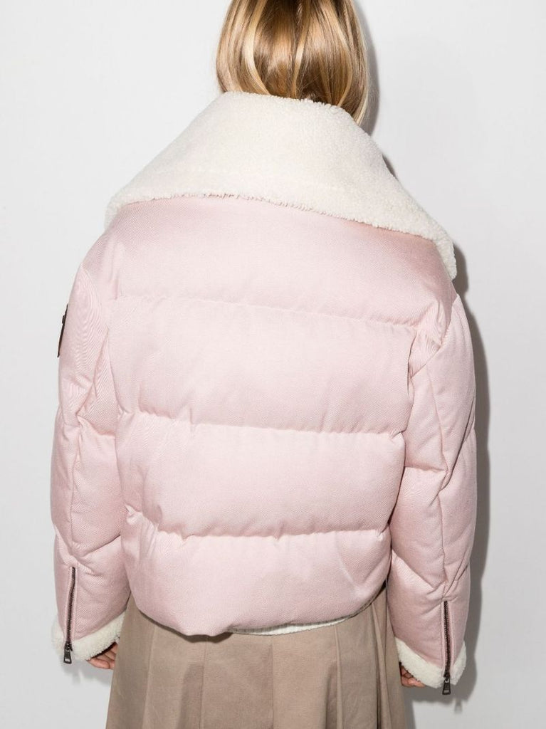 1 Moncler Jw Anderson Pink Penygarder Denim Puffer Jacket