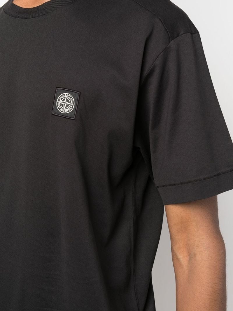 Black Logo Patch Cotton T-shirt