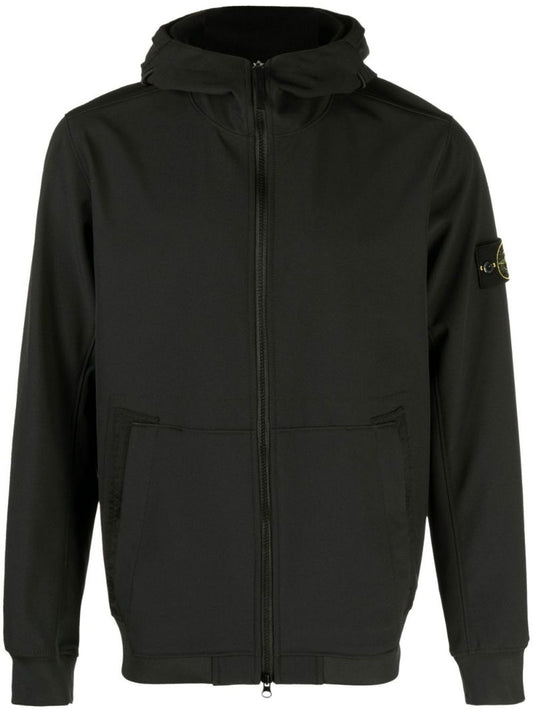Black Soft Shell Hooded Jacket