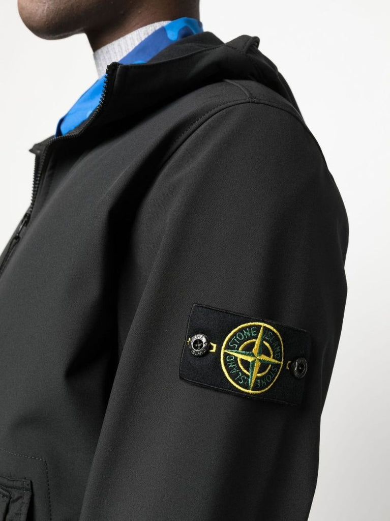 Black Soft Shell Hooded Jacket