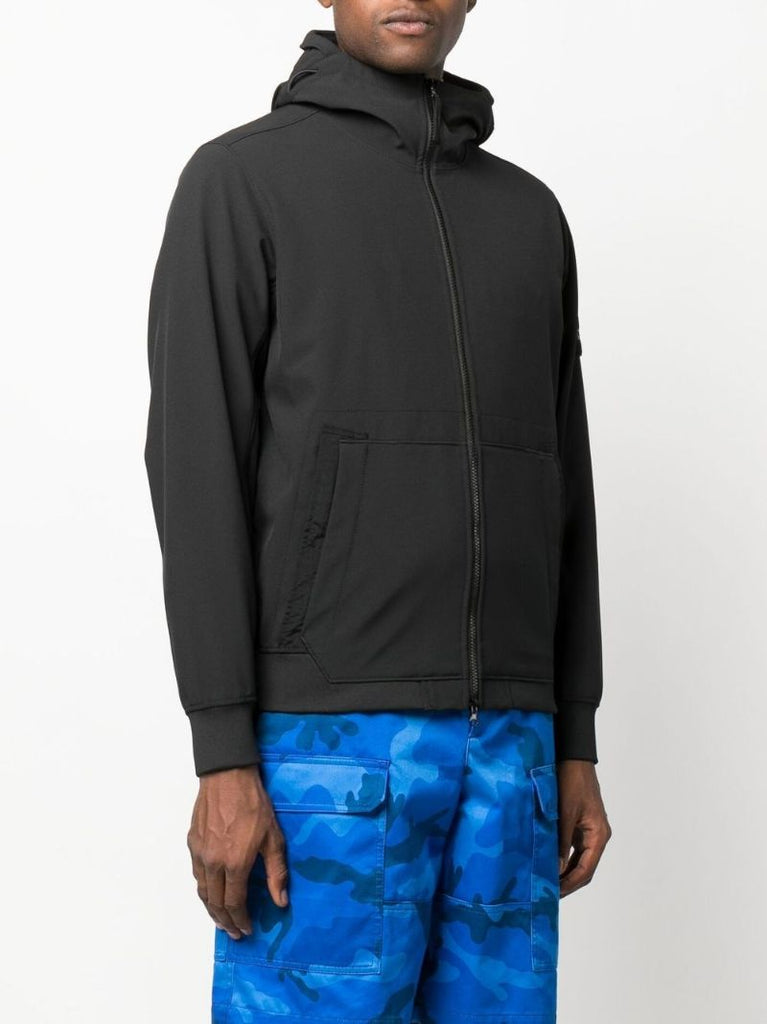 Black Soft Shell Hooded Jacket