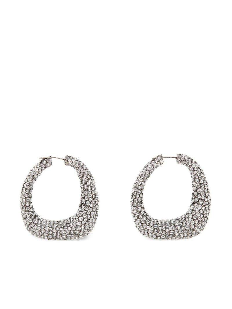 Silver-tone Crystal Hoop Earrings