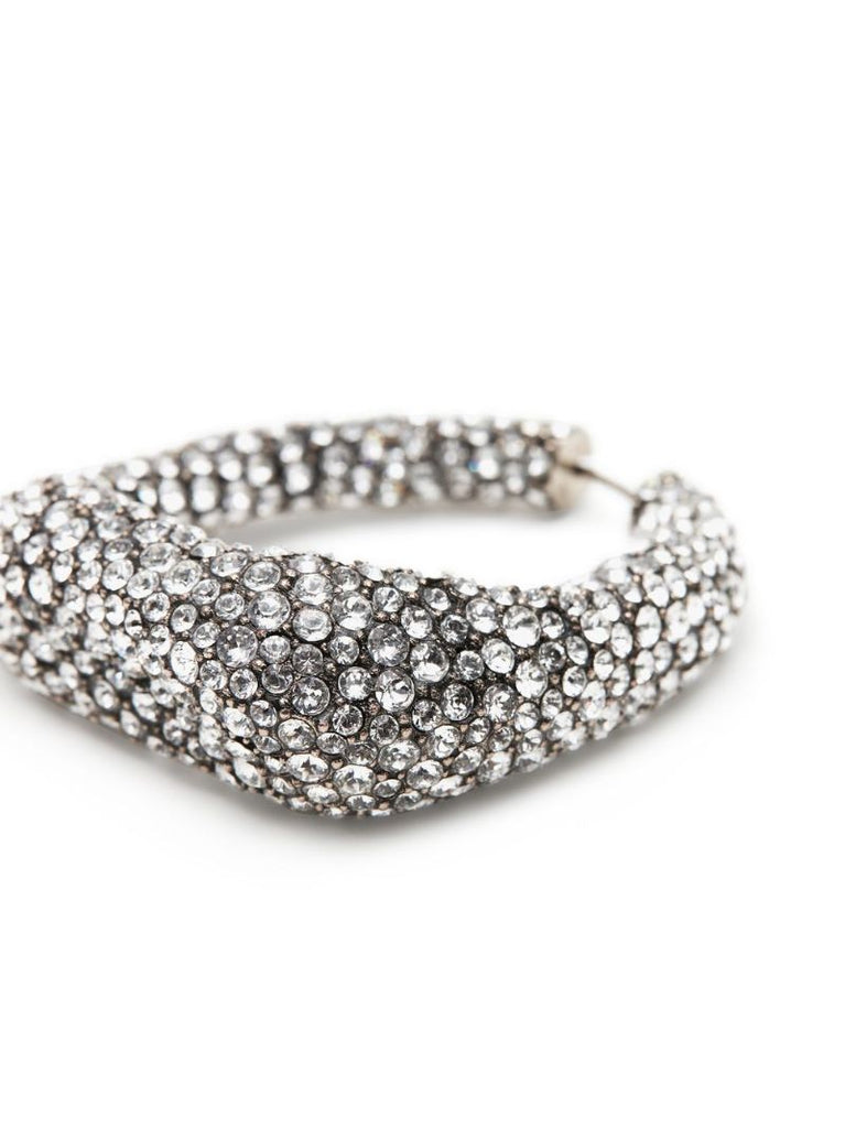 Silver-tone Crystal Hoop Earrings