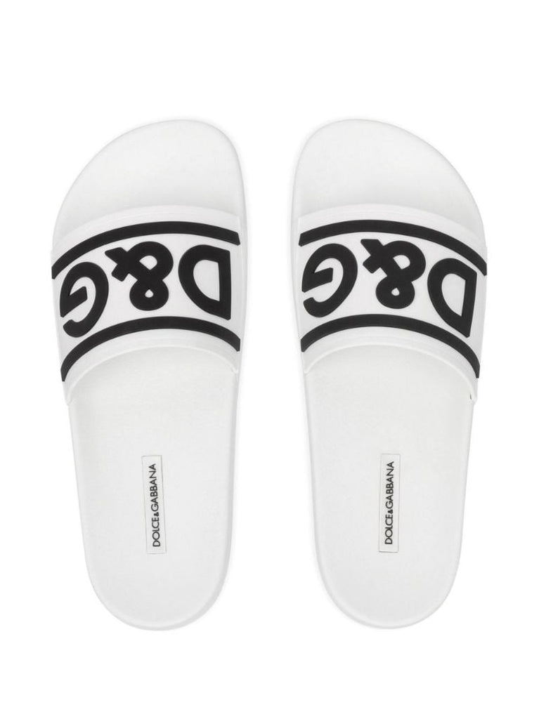 White Dg Rubber Slides