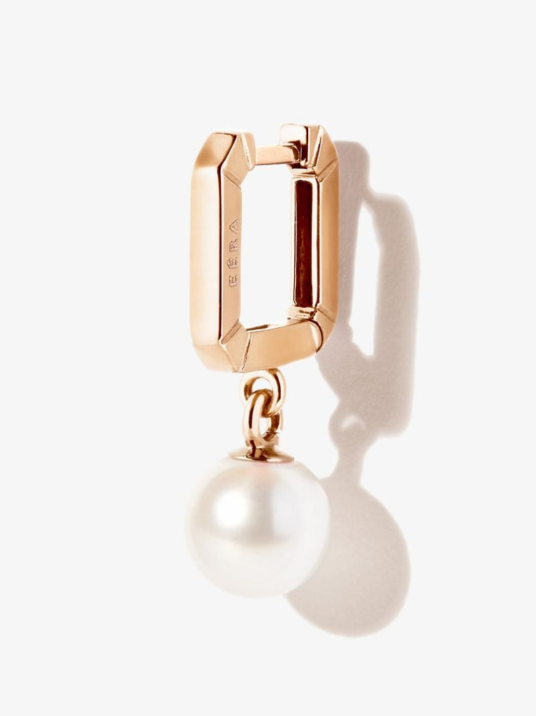 18k Yellow Gold Pearl Drop Earring