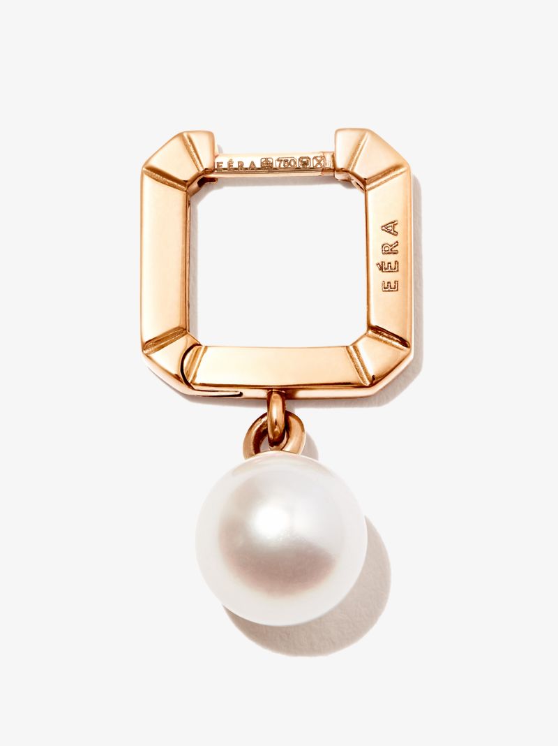 18k Yellow Gold Pearl Drop Earring