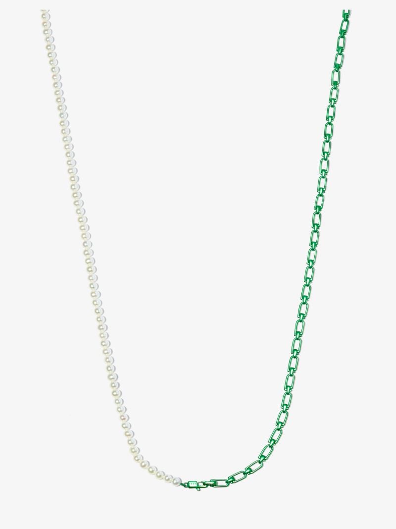 Sterling Silver Pearl Chain Necklace
