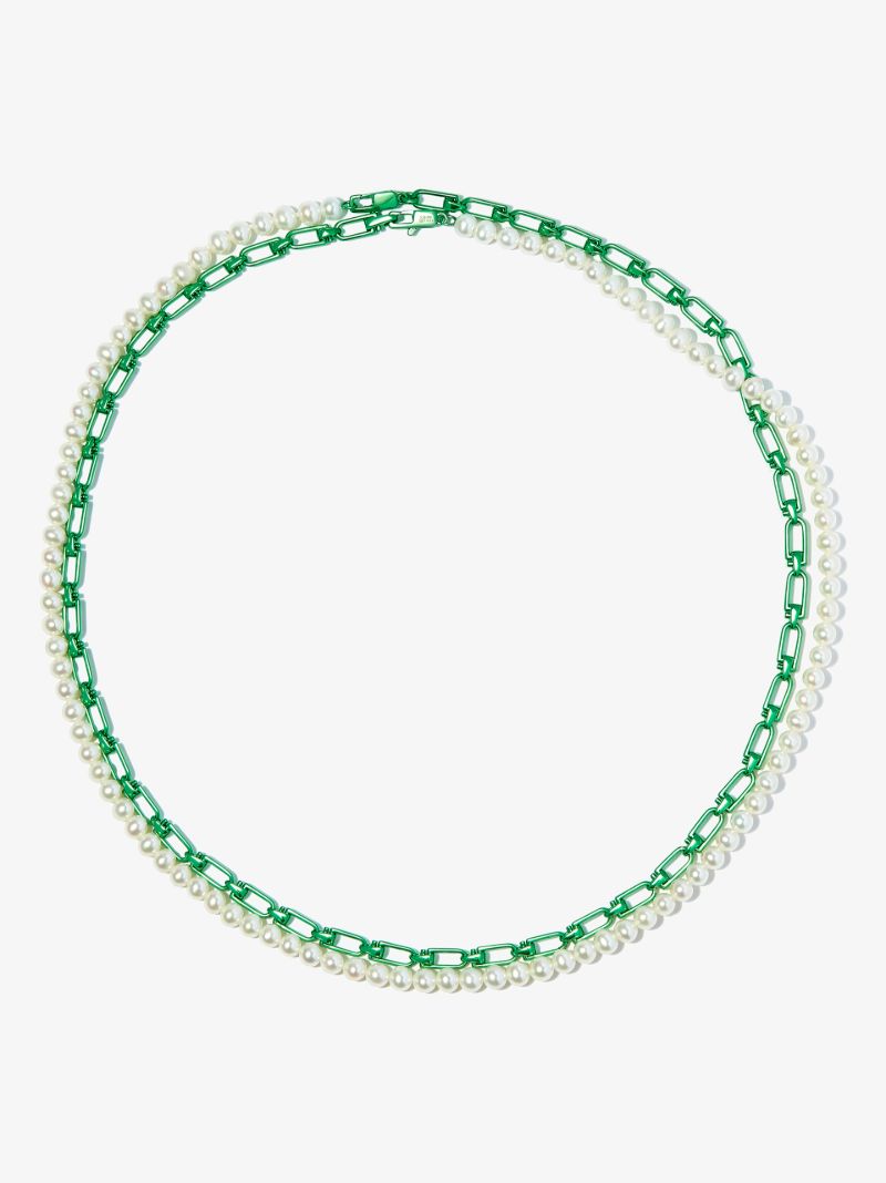 Sterling Silver Pearl Chain Necklace