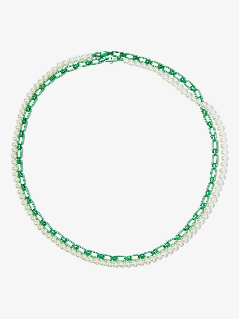 Sterling Silver Pearl Chain Necklace