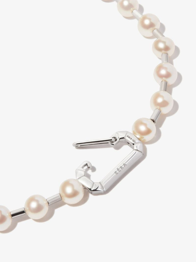 18k White Gold Vita Pearl Diamond Necklace