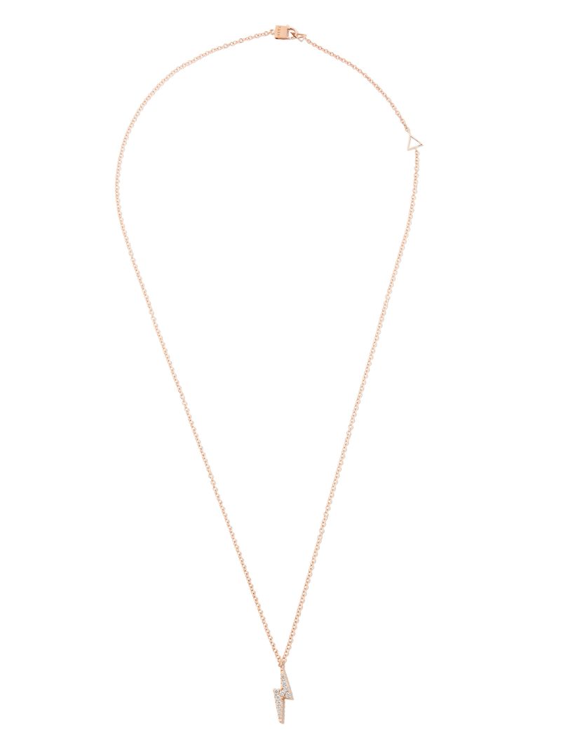 18k Rose Gold Diamond Lightning Pendant Necklace