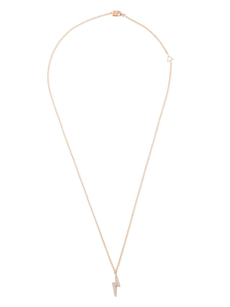 18k Rose Gold Diamond Lightning Pendant Necklace