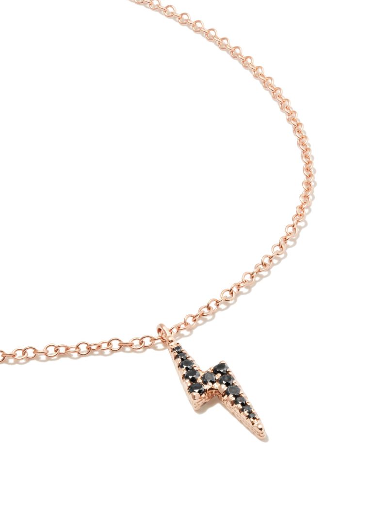 18k Rose Gold Diamond Lightning Pendant Necklace