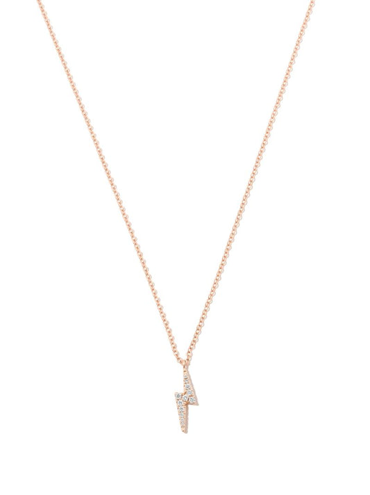 18k Rose Gold Diamond Lightning Pendant Necklace
