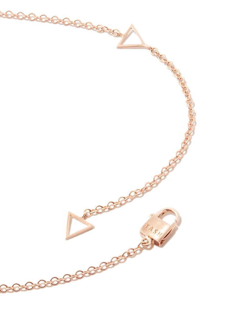 18k Rose Gold Diamond Lightning Pendant Necklace
